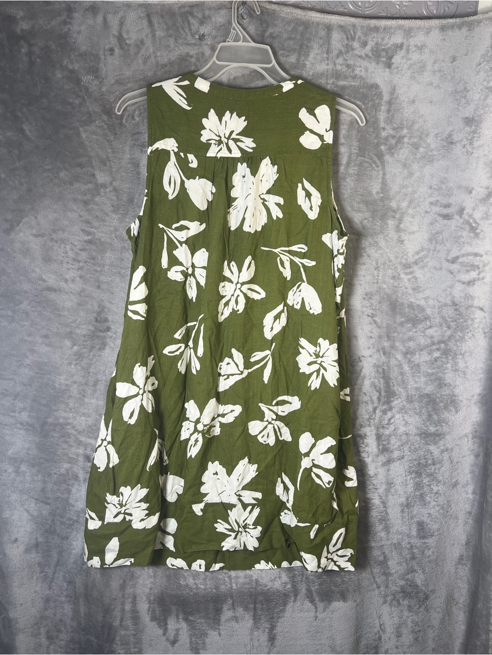Sonoma Olive Green Sleeveless Floral Tunic - Picture 9 of 10